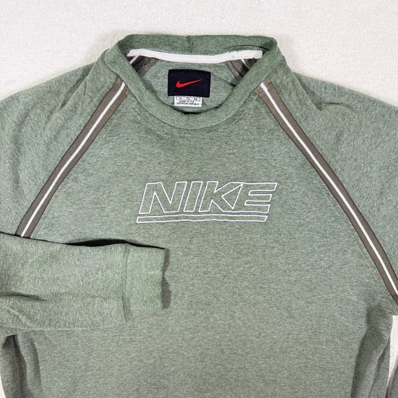 Nike Other - Vintage 90s Nike Spellout Crewneck Sweatshirt XL Sage Green Center Embroidered